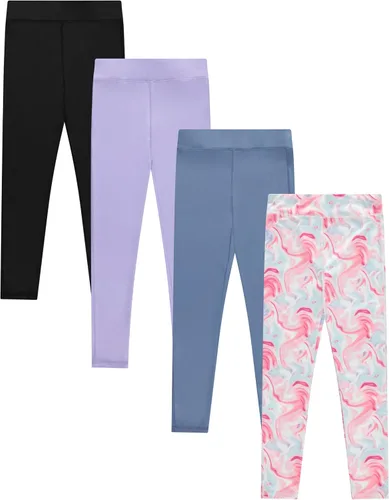 Vista 8 de BTween Paquete de 4 leggings para niñas, ejercicio, mallas deportivas con cintura ancha para niñas Basc1