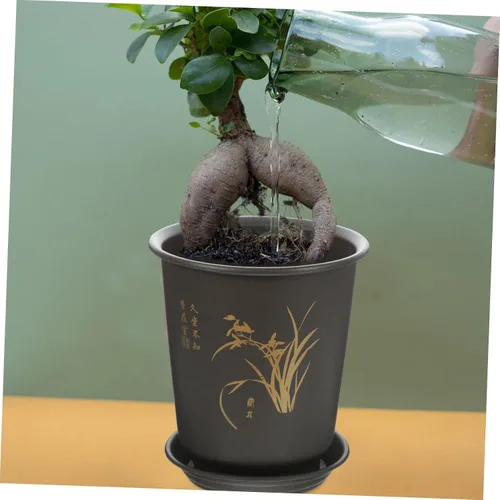 Vista 5 de 3 Sets Plastic Orchid Planter Pots with Saucers, Indoor Planters for Home