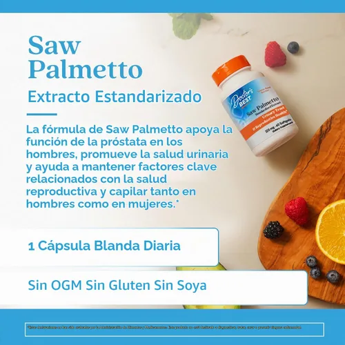 Vista 4 de Doctor's Best Best Saw Palmetto Extract (320 mg), cápsulas de cápsula blanda, 60