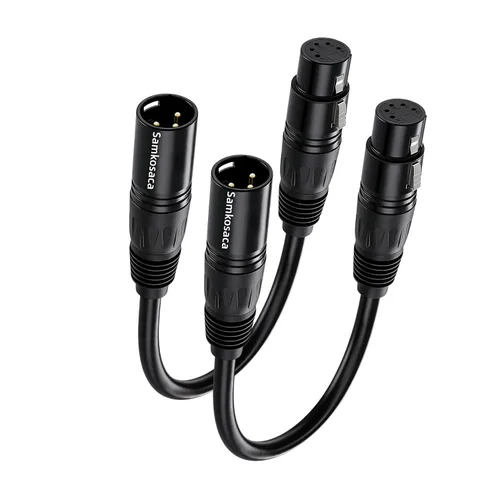 Vista 8 de Cable de iluminación DMX de 3 pines a 5 pines, macho de 3 pines a 5 pines hembra XLR/DMX cable adaptador para micrófono DMX luz de escenario – 2