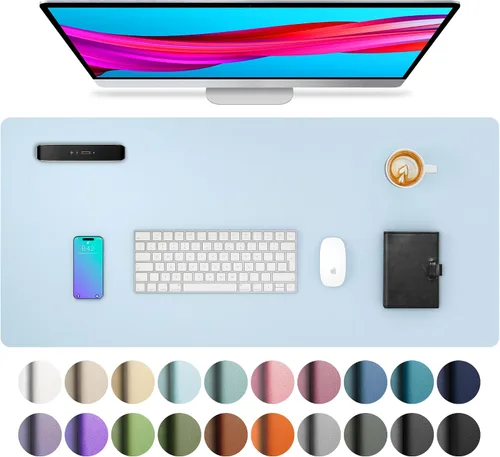 Vista 118 de Aothia - Protector de escritorio de cuero sintético grande, base antideslizante para mouse y superficie para escribir, impermeable, fácil de Agua