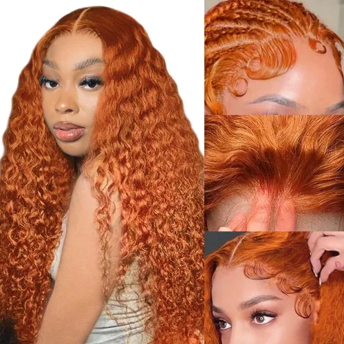 Vista 20 de Pelucas de cabello humano con encaje frontal lacio HD transparentes de 13 x 4, color degradado Ombre, onda profunda de 4/27, pelucas de encaje