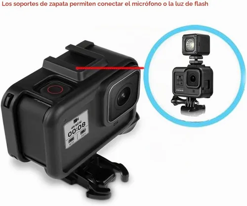 Vista 7 de Montaje de marco de carcasa con hebilla de liberación rápida para cámara de acción GoPro Hero 8