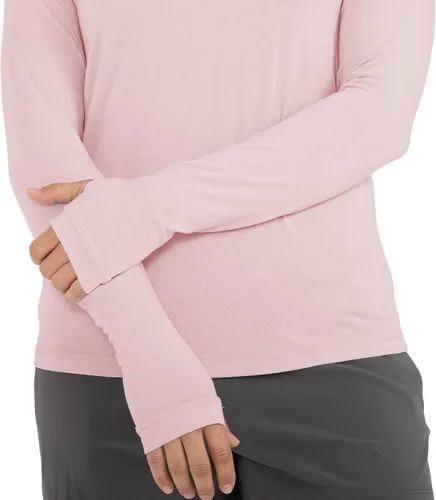 Vista 8 de Free Fly Camiseta de manga larga para mujer, protección solar UPF 50+, transpirable, ultrasuave, para mujer