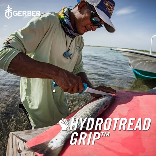 Vista 2 de Gerber Controlador de engranajes, cuchillo de filete de agua salada para pesca, cuchillo de pesca resistente, equipo de pesca premium, 6 pulgadas