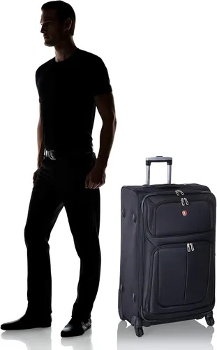 Vista 10 de SwissGear - Equipaje suave expandible Sion con ruedas, Negro