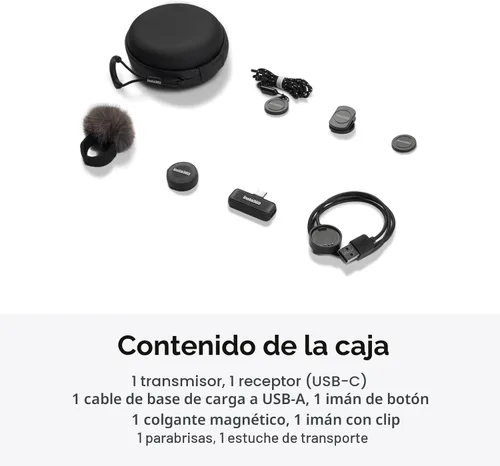Vista 10 de Insta360 Mic Air (1 TX + 1 RX), Micrófono Inalámbrico con Cancelación de Ruido, Alcance de 300m, para USB-C iPhone/Android/PC/Mac, Vlog, Transmisión