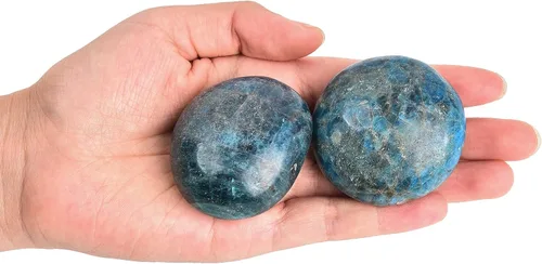 Vista 3 de AMOYSTONE 2 piedras de apatita preocupación natural de bolsillo de palma de cristal curativo cuarzo reiki para terapia de ansiedad 2-3 pulgadas