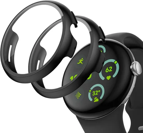 Vista 15 de JZK Paquete de 2 fundas protectoras de pantalla para Google Pixel Watch 2 (2023) / Pixel Watch, carcasa protectora general resistente a los arañazos