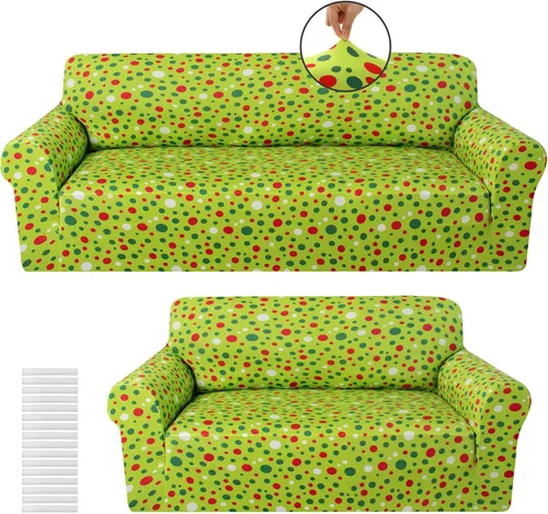 Vista 8 de Peryiter Juego de fundas de elastano de seda de leche para sofá, fundas protectoras para sofá, sofá biplaza, sillón, ajuste elástico, a prueba