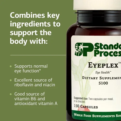 Vista 4 de Standard Process Iplex - Suplemento vascular de alimentos integrales, salud ocular y soporte ocular con hongos shiitake, ácido fosfórico, salvado