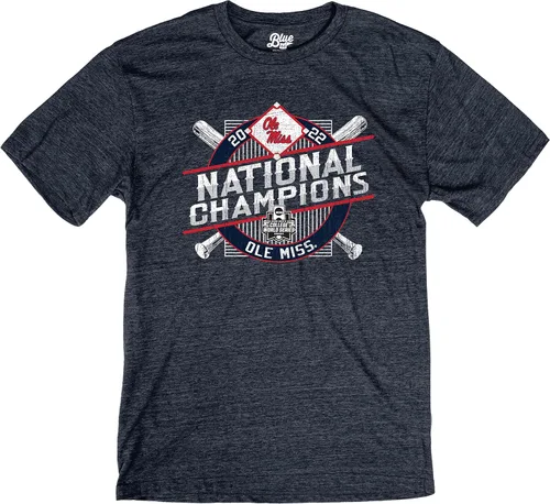 Vista 4 de Blue 84 NCAA - Mezcla triple de campeones nacionales de béisbol de la NCAA con licencia oficial de Mississippi Old Miss Rebels College Baseball