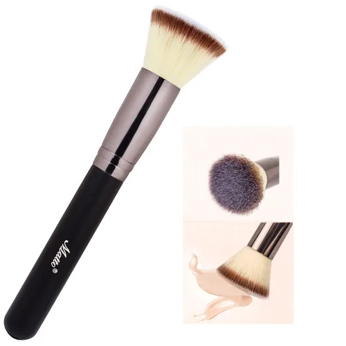 Vista 3 de Matto Flat Kabuki - Brocha de maquillaje con parte superior plana para mezcla de base líquida, crema mineral en polvo, 1 unidad