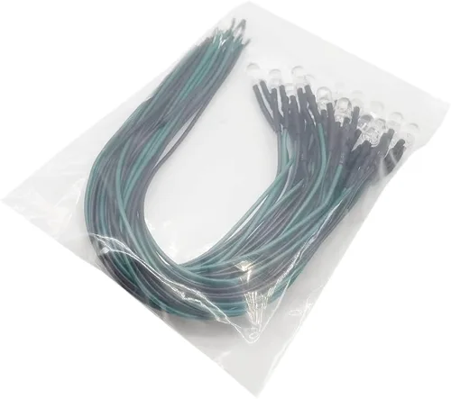 Vista 5 de 100 unidades (5 colores x 20 piezas) 12V 0.197 in LED de cobre de diodo luces 7.9 pulgadas 26awg precableado surtido