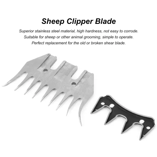 Vista 2 de Tijeras de oveja y peines, tijeras de cabra para tijeras eléctricas de lana, tijeras cortadoras de pelo de animales (hoja curvada de 9 dientes