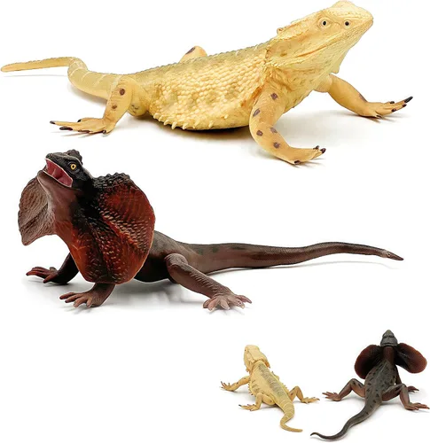 Vista 7 de Gemini&Genius Juguetes de lagarto, figuras de lagarto de dragón barbudo, regalo de accesorios de broma, juego aterrador, divertido adorno de pastel