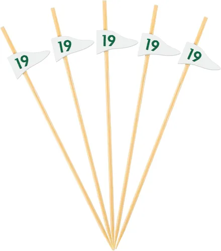 Vista 8 de Layhit 150 púas de cóctel de golf, decoración de fiesta, bandera de golf de frutas, palillos de dientes, brochetas de bola, palillos de bambú