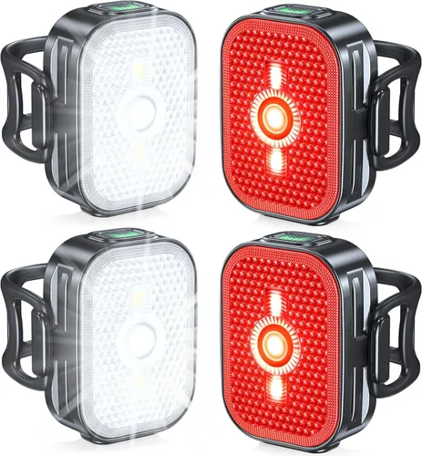 Vista 8 de 2026 Ultra Slim Bike Lights with Reflectors, 8+6 Modes Bike Headlight and Tail Light Assemblies Motorcycle, IP65 Waterproof & Dual USB-C 1-2 Hrs