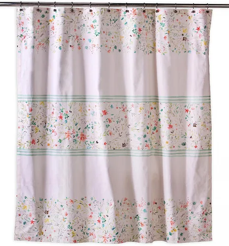 Vista 37 de Maison d' Hermine Cortina de ducha 100% algodón, un panel, 70 x 72 pulgadas, cortinas de ducha de tela lavable para baño, fácil de colgar con 12