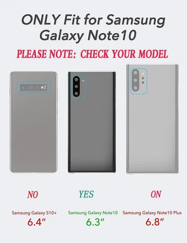 Vista 2 de Funda para Samsung Galaxy Note 10 con protector de pantalla de TPU flexible autorreparable [2 unidades], 3 en 1, cuerpo completo, a prueba