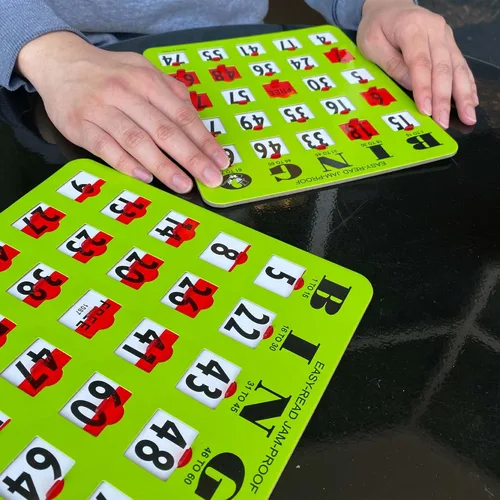 Vista 7 de MR CHIPS Tarjetas de bingo con punta de dedo de impresión grande a prueba de atascos y fáciles de leer con ventanas deslizantes, color verde