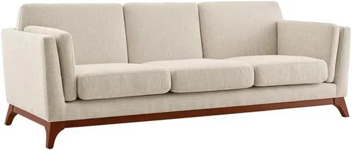 Vista 7 de Modway Chance Mid-Century - Sofá tapizado de tela en color blanco