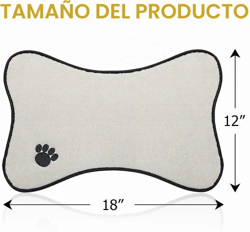 Vista 2 de Alfombrilla de secado para tazón de mascotas evita que el agua y los alimentos se derramen (paquete de 2)
