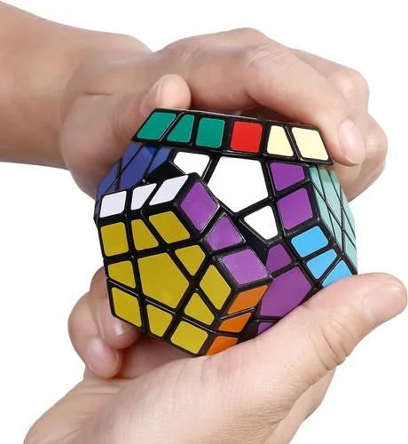 Vista 4 de Dreampark Cubo de velocidad Megaminx 3x3, juguete de rompecabezas, negro 12 Sided Magic Cube Dodecahedron Brain Teasers Black - Birthday Christmas
