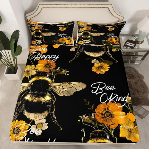 Vista 10 de Erosebridal Juego de ropa de cama de zorro para niños, sábana bajera ajustable de zorro de dibujos animados para niños y niñas, decoración