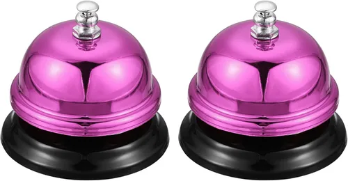 Vista 11 de uxcell Campana de escritorio, campana de cena de 2.56 pulgadas para restaurantes, campana de servicio, azul
