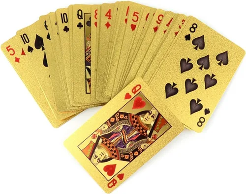 Vista 4 de Trademark cartas de poker color oro 24K