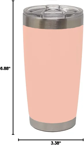 Vista 6 de LaserGram 20oz Vacuum Insulated Tumbler Mug, Rock Climber, Personalized Engraving Included (Coral)