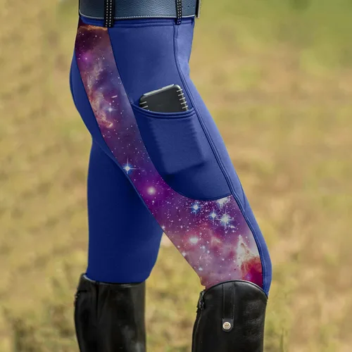 Vista 4 de ZJRXM Mallas de equitación para mujer, pantalones de caballo de cintura alta, pantalones de entrenamiento para caballos, pantalones ecuestres