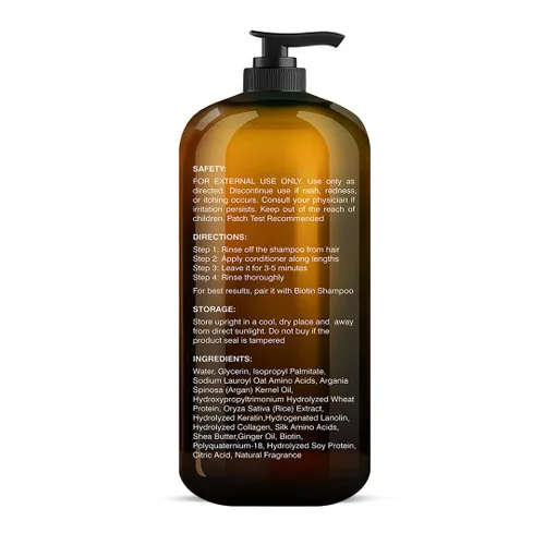 Vista 9 de Botanic Hearth Acondicionador de biotina con aceite de jengibre y queratina, para el crecimiento del cabello, con extracto de cúrcuma, aceite
