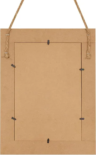 Vista 7 de Espejo de pared rectangular para baño, decoración de madera blanca envejecida con cuerda para colgar para decoración rústica del hogar, tocador