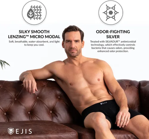 Vista 3 de Ejis Sweat Defense Boxer Brief Fly Micro Modal a prueba de sudor