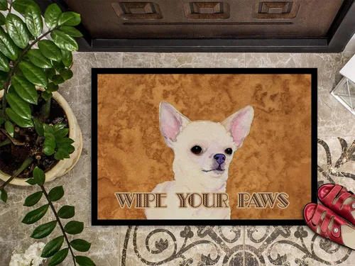 Vista 3 de Caroline's Treasures SS4902JMAT Chihuahua Wipe Your Paws - Felpudo para puerta delantera, 24 x 36 pulgadas, para interiores y exteriores