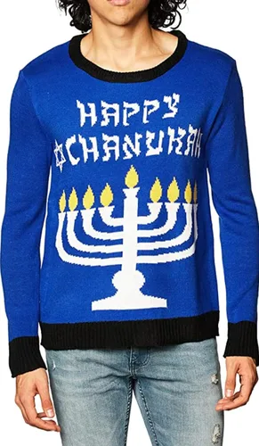 Vista 3 de Forum Novelties - suéter de navidad, para adultos, M, Menorah