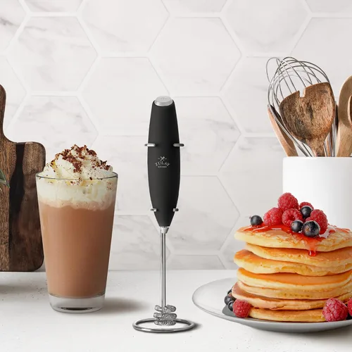 Vista 535 de Zulay Milk Boss Espumador de leche potente manual, hace espuma para latte, batidor para mezclar bebidas, café, miniespumador para capuchino, frappé