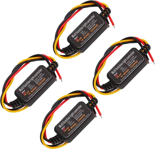Vista 9 de Acouto Controlador estroboscópico de luz de freno, módulo de intermitente automático para coche, 4 unidades DC9‑26V, controlador estroboscópico LED