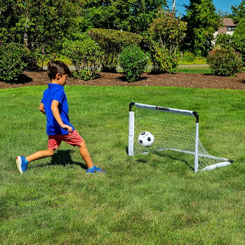 Vista 4 de Franklin Sports Mini portería de fútbol para niños, red plegable para patio trasero para niños y niños pequeños, portería de acero portátil