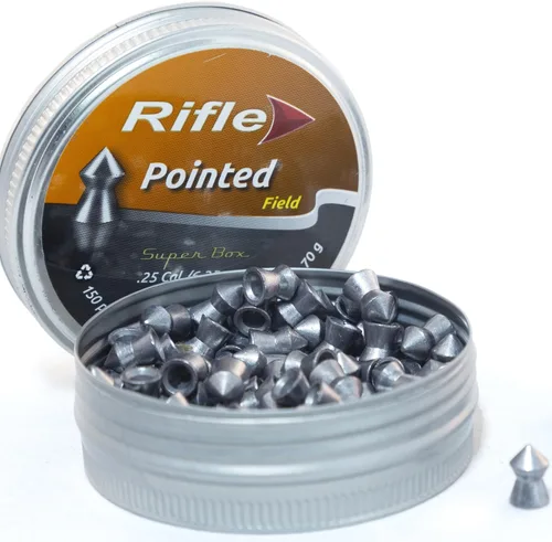 Vista 2 de Pellets de pistola punteados serie Field calibre .25 0.250 in 0.93 oz para banco y objetivo de campo 150 unidades, plata