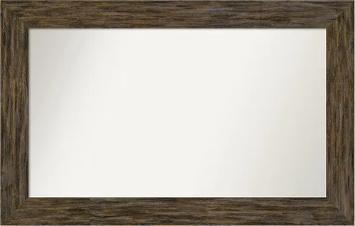 Vista 35 de Amanti Art Espejo personalizado, espejo de baño marrón Fencepost, espejo de pared o espejo de tocador de baño sobre el fregadero (27 x 27 pulgadas)