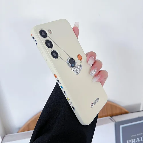 Vista 17 de Yonds Queen para Samsung Galaxy S21 Funda Linda, Cubierta de Parachoques Elegante con Diseño de Astronauta de Dibujos Animados, Espacio, Luna