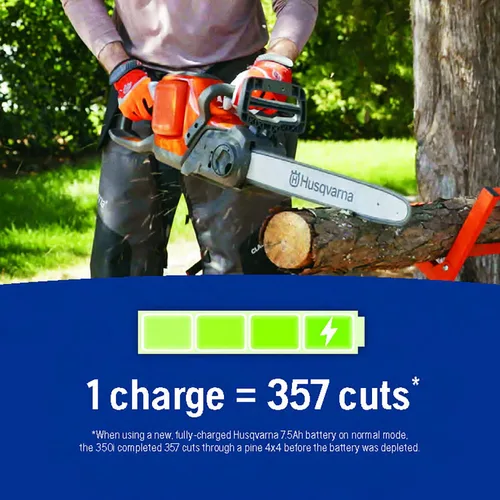 Vista 14 de Husqvarna Power Axe - Motosierra eléctrica inalámbrica 350i, motosierra de 18 pulgadas, motor sin escobillas y potencia de corte superior