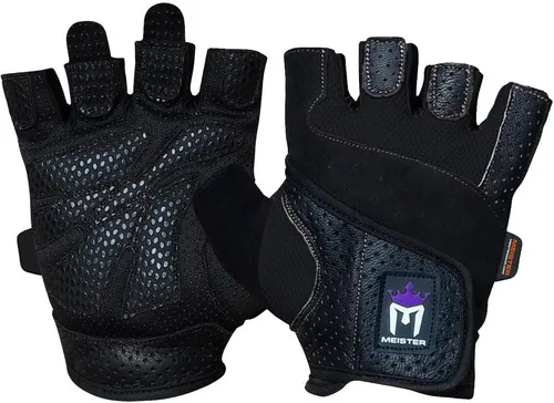 Vista 5 de Meister Guantes de levantamiento de pesas Fit Grip para mujer con piel Amara lavable Breathable no-slip palm padding for strength training