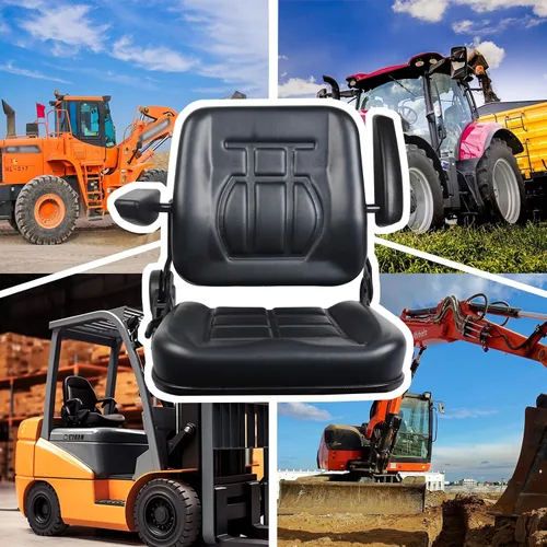 Vista 6 de Asiento universal de tractor, asiento de cortacésped con reposabrazos de repuesto, asientos de carretilla elevadora para excavadora