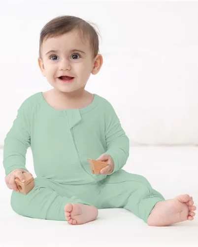 Vista 3 de GUISBY Pijama de rayón sin pies, manga larga con cremalleras de 2 vías, mamelucos para dormir