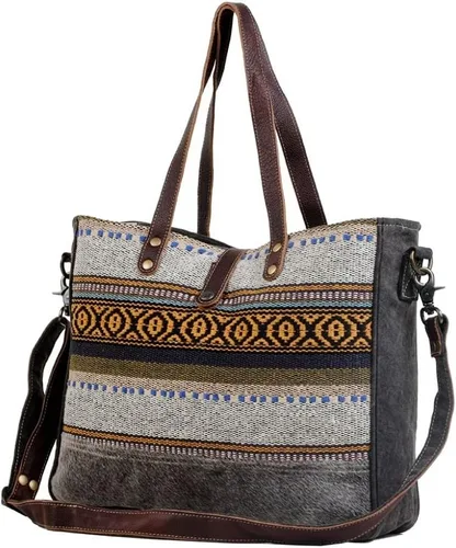 Vista 2 de Myra Bag Bolso de fin de semana rústico algodón y cuero reciclados S-2801, Varios