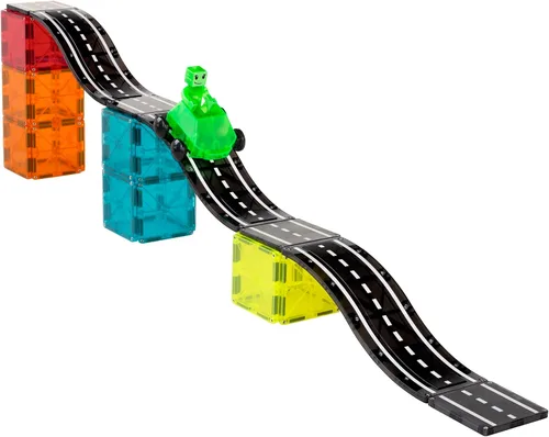 Vista 7 de MAGNA-TILES Downhill Duo - Juego de construcción magnética de 40 piezas, la marca original de construcción magnética
